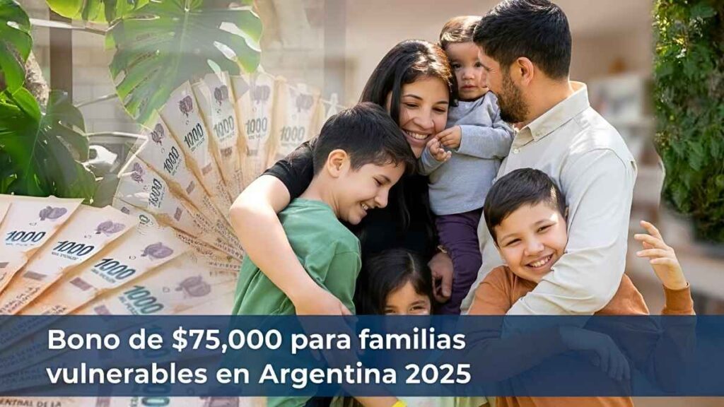 Bono de $75.000 para familias vulnerables en Argentina 2025: quiénes lo reciben y cuándo cobrar